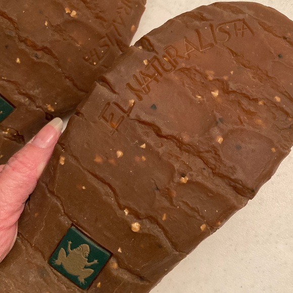 El Naturalista Brown Leather Mules with White Stitching - Picture 5 of 8